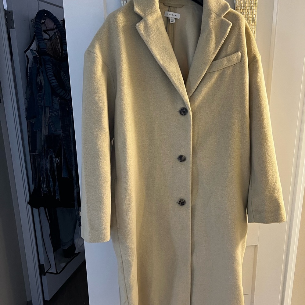 Topshop Beige OVERSIZED OVERCOAT LARGE TALL